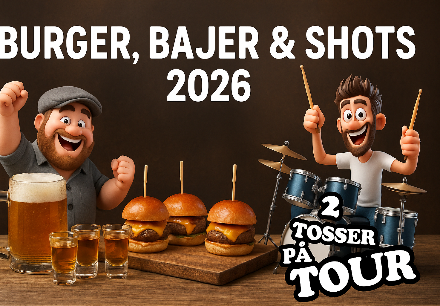 Burger,Bajer,Shots & fræk live musik 2026